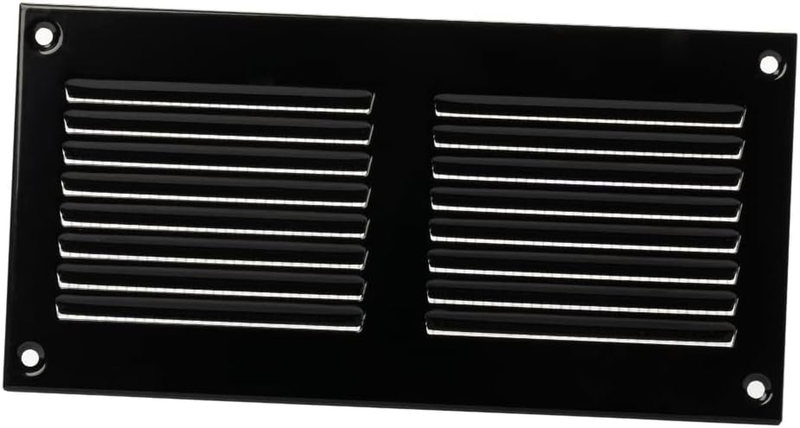 Black Metal Air Vent Grille 200x100mm Ventilation Cover 8" x 4" Inch with Insect