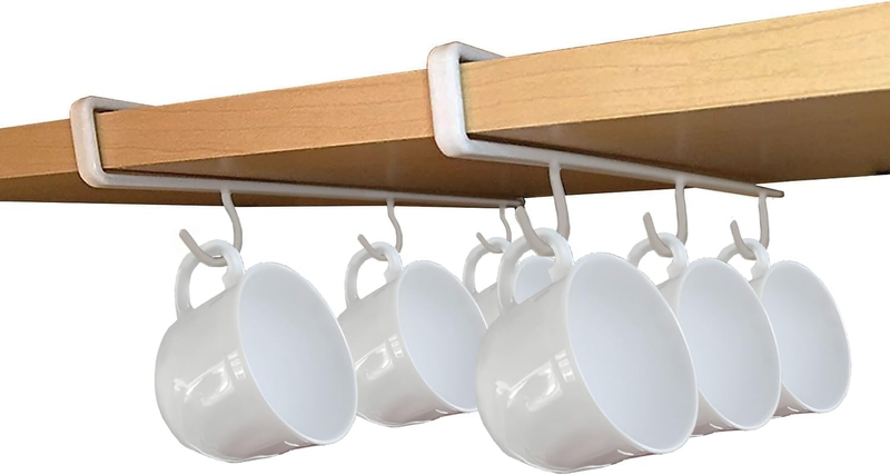 Cup Hooks under Cabinet Coffee Cup Organizer, Under-Shelf Mu