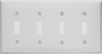 Leviton 4-Gang Toggle Switch Wallplate Standard Size White 80712-W ''OPEN BOX''