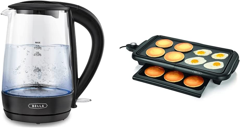 1.7L Glass Electric Kettle LED Lights Cordless Portable Heater Auto Shut-Off