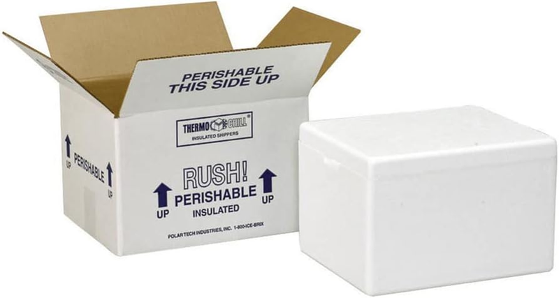 Polar Tech 245C Thermo Chill Insulated Carton with Foam Shipper, Medium, 17" Len