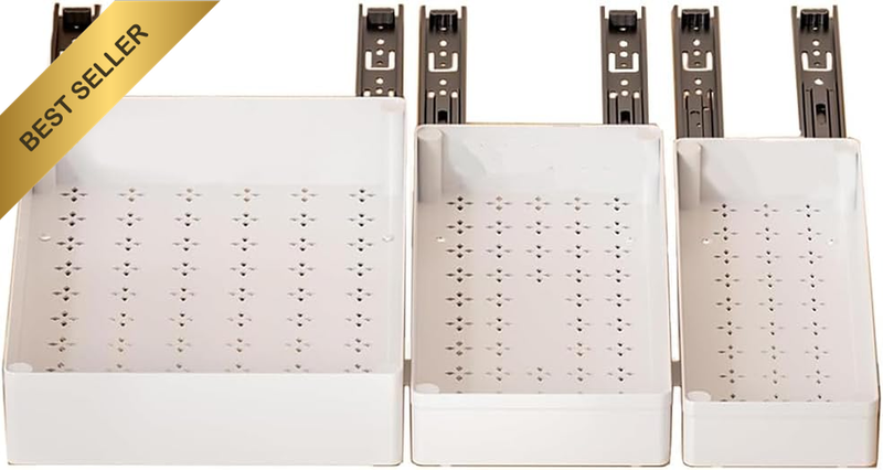 3-Pack Drawer-Type Organizer Baskets, Kitchen Cabinet Pull-Out Organizer, Pantry