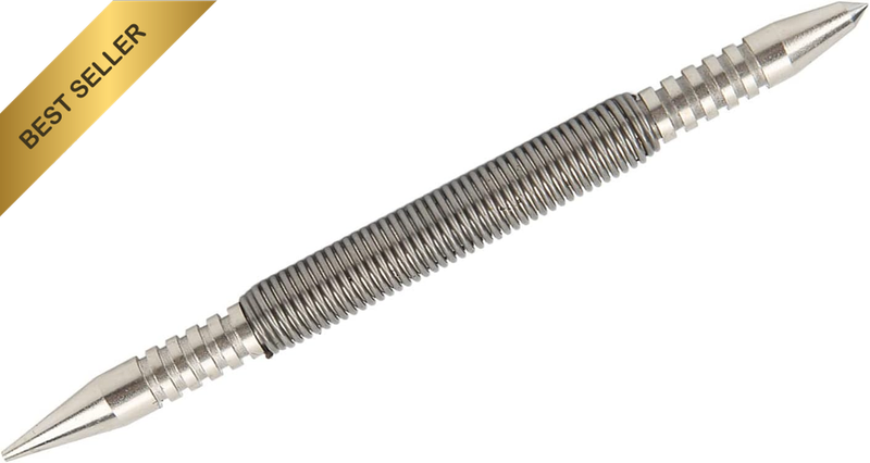 Dual Head Nail Center Punch Spring Setter Carbon Steel Tool for Marking Wood and