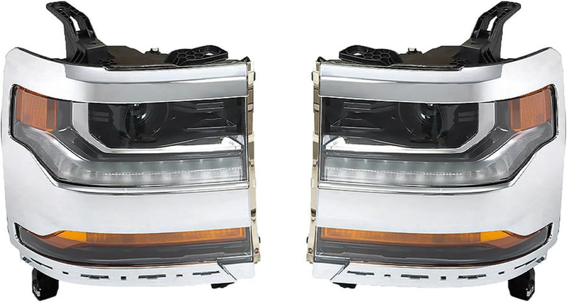 Headlight Assembly  for Chevy Silverado 1500 2016-2019 w/DRL Projector Chrome