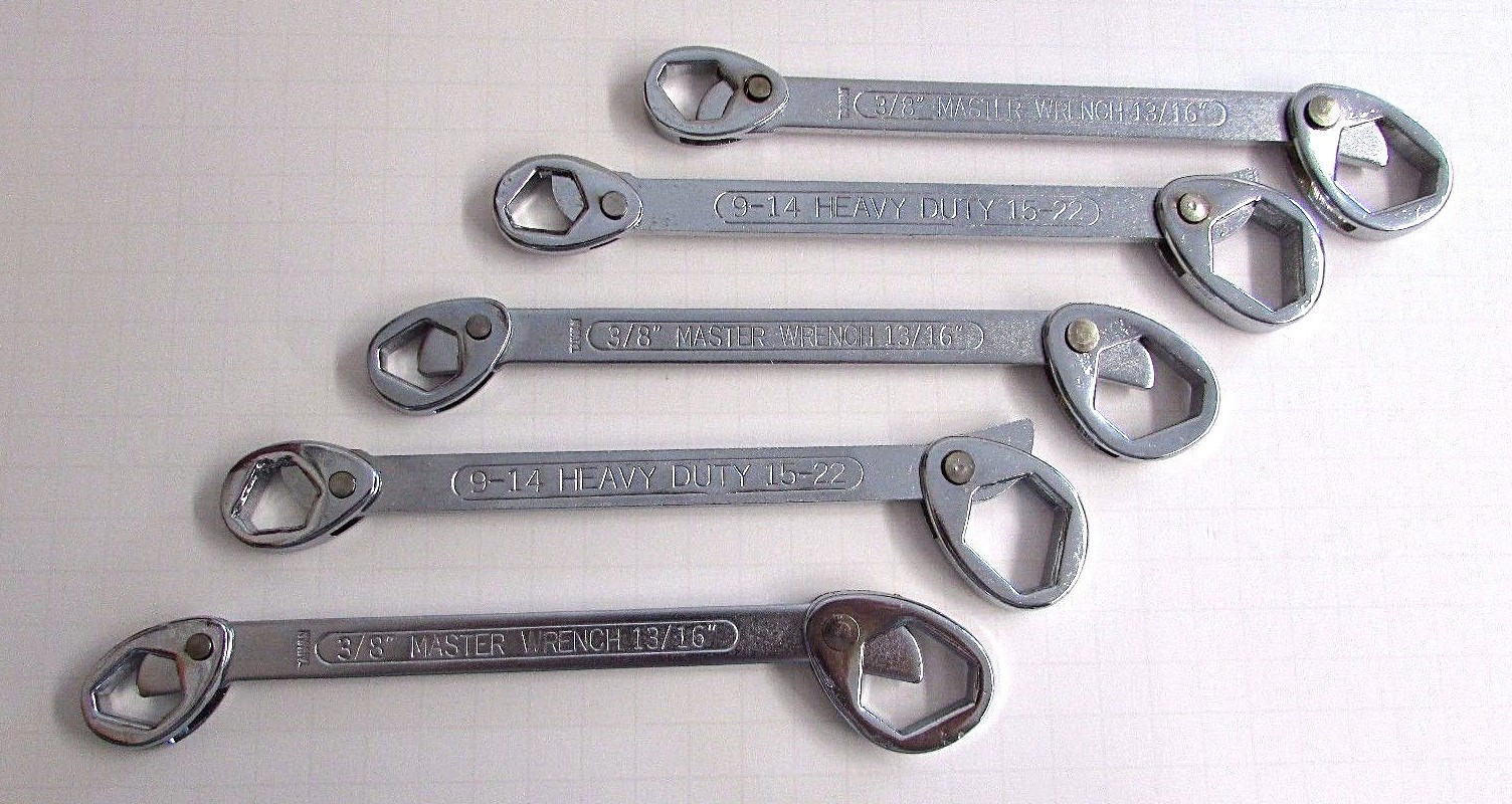5 Heavy Duty Multi Wrenches Adjustable Master Wrench 3/8 5 Heavy Duty Multi Wrenches Adjustable Master Wrench 3/8