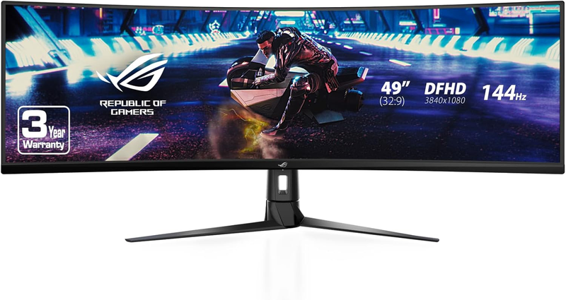 ROG Strix XG49VQ 49” Curved Gaming Freesync Monitor 144Hz Dual Full HD HDR Eye C