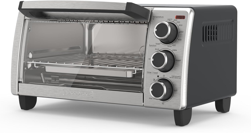 BLACK+DECKER 4-Slice Convection Oven, Stainless Steel, TO131