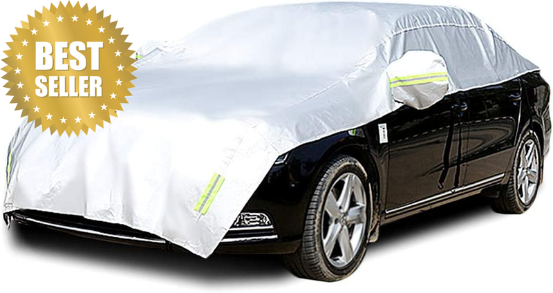 Half Car Cover with Cotton All Weather Car Body Covers Outdoor Indoor for All Se