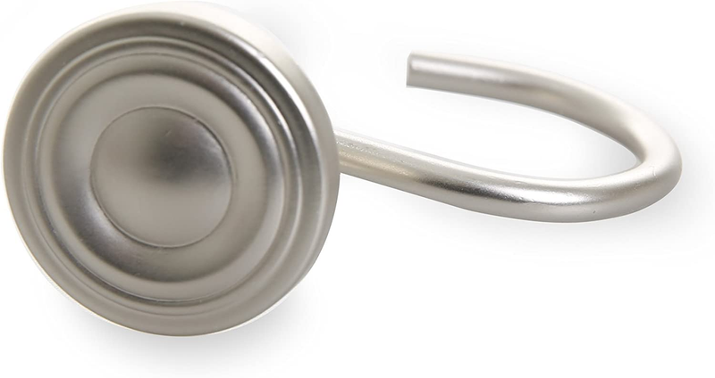 BINO Shower Curtain Hooks - Brushed Nickel, Set of 12 Shower