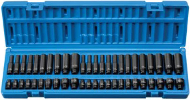 48 Pc. 1/4 Standard and Deep SAE and Metric Impact Socket