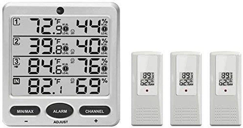 WS-10 Wireless Indoor/Outdoor 8-Channel Thermo-Hygrometer with Three Remote Sens