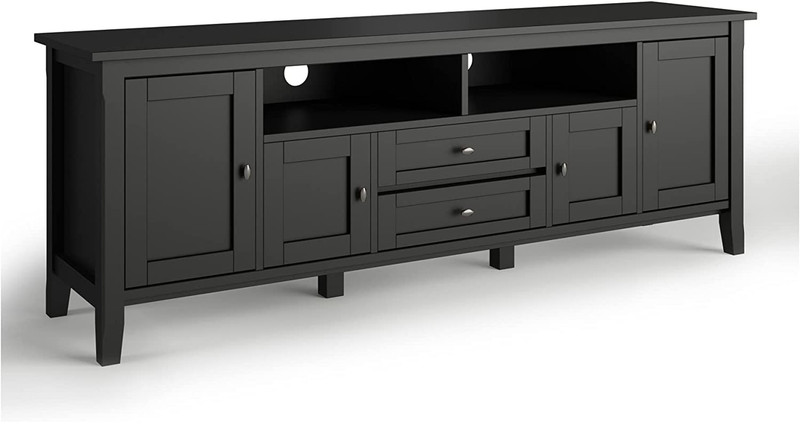 Warm Shaker SOLID WOOD Universal TV Media Stand, 72 Inch Wide, Farmhouse Rustic,