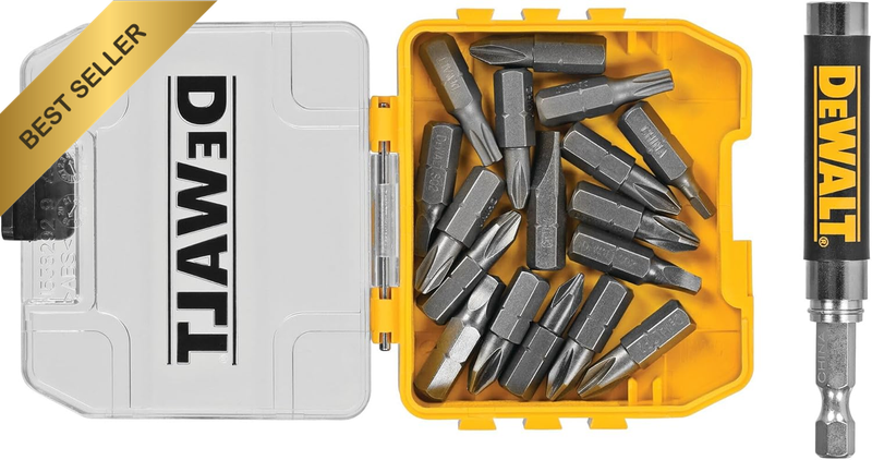 DWAF2058CS 18 Pc. Compact Magnetic Drive Guide Set, Yellow