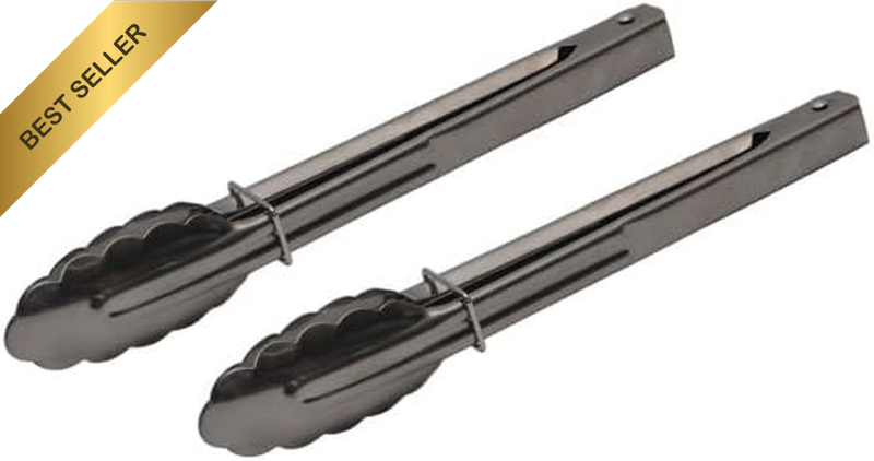 Tongs for Cooking - 2 Pieces Metal Tongs - Stainless Steel BBQ Tongs for Serving