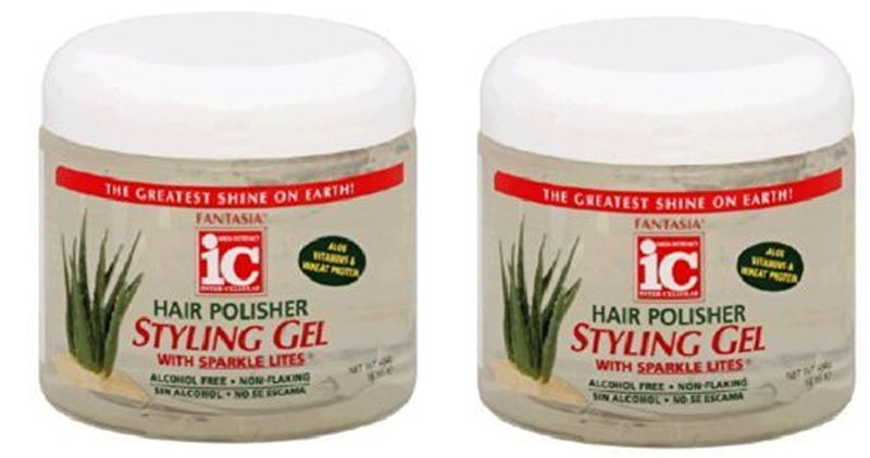 High Potency IC Hair Polisher Styling Gel, with Sparkle Lites, 16 Oz (Pack of 2)