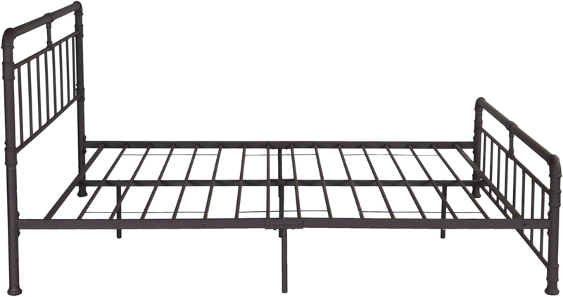 Sally Queen-Size Iron Bed Frame, Minimal, Industrial, Hammered Copper