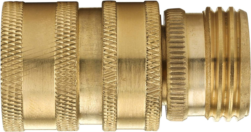 Garden Hose Quick Connect Fittings, 3/4 Inch GHT Solid Brass, Quick Connector Se