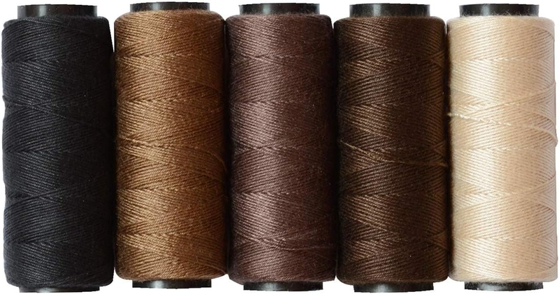 5 Rolls Sewing Threads Weaving Threads Using for Hand Sewing Hair Weft Hair Exte