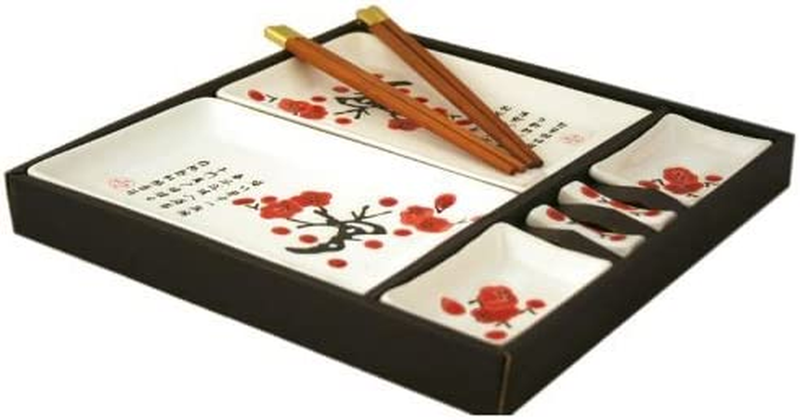 Contemporary Dinnerware 8 PCS Sushi Dinner Set for Two in Gift Box
