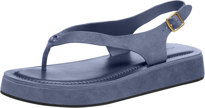 COACH womens Sculpted C Platform Thong Sandal