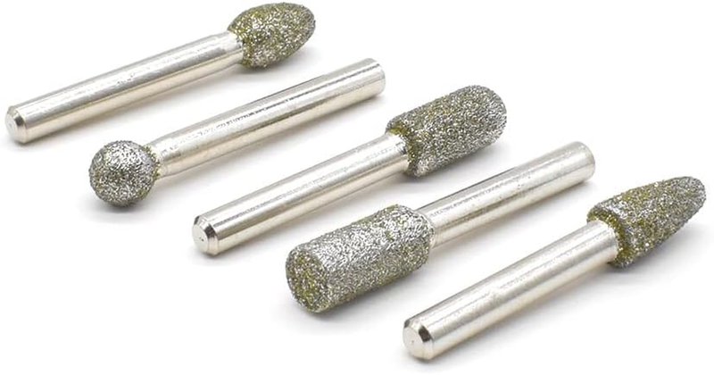 19391 5PC Diamond Burr Set - 1/4" Shank, 50 Grit - Coarse