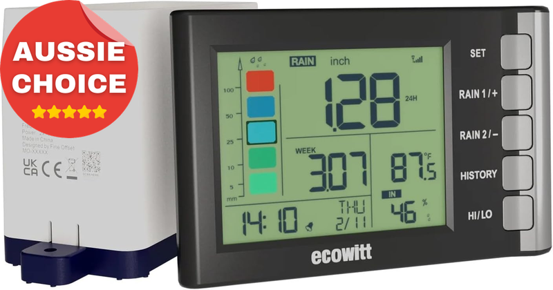 WH5370 Wireless Rain Gauge with Tipping-Bucket Collector and Display Console