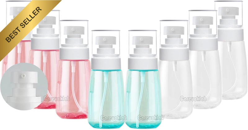 8 Pcs 60Ml/2Oz Pump Bottles, Clear Refillable Travel Size Toiletries Dispenser C
