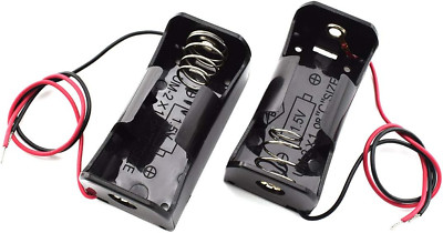 2-Pack 1X C Cell Battery Holder 1.5V C Size Battery Case Box with Wire Leads