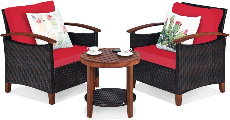 Set, Outdoor Rattan Sofa And Side Table W/soli