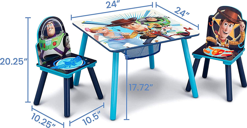 Disney Pixar Toy Story 4 Kids Table and 2 Chairs Set With Storage New Gift