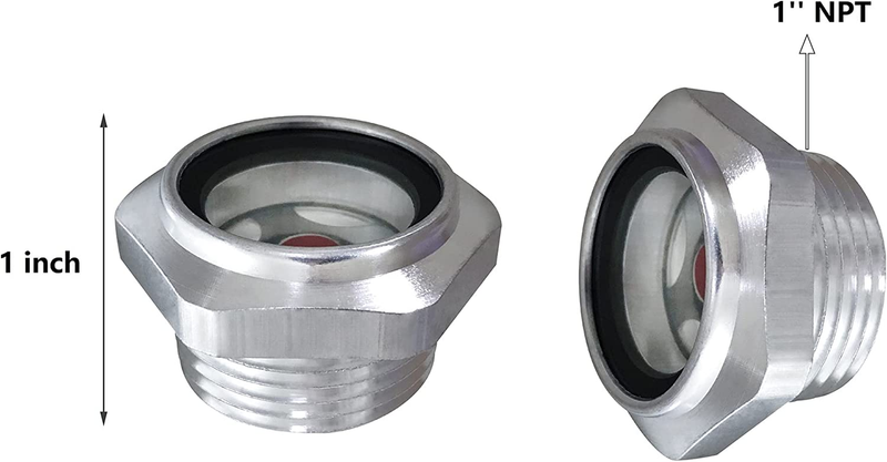 Air Compressor Sight Glass 1Inch NPT Male Aluminum Alloy Hex Oil Sight Glass Win