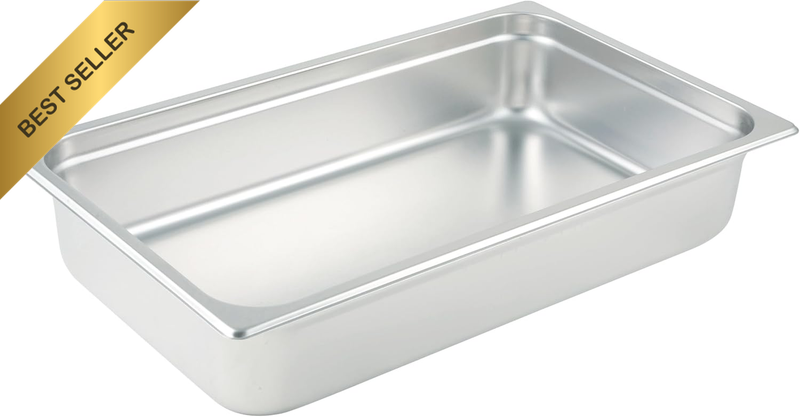 Anti-Jamming Steam Pan, Full-Size X 4-Inch,Stainless Steel,Medium