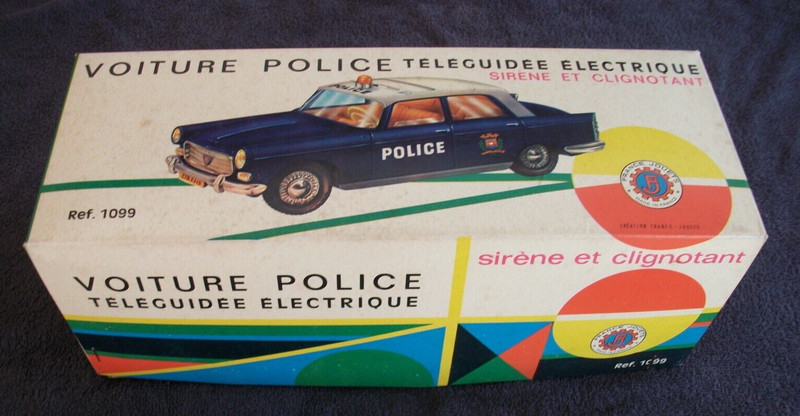 France Jouets Peugeot 404 Police Teleguidee Electrique En Boite Ref 1099