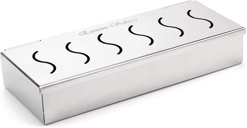 Stainless Steel Smoker Box with Hinged Lid for Gas Grill Woo