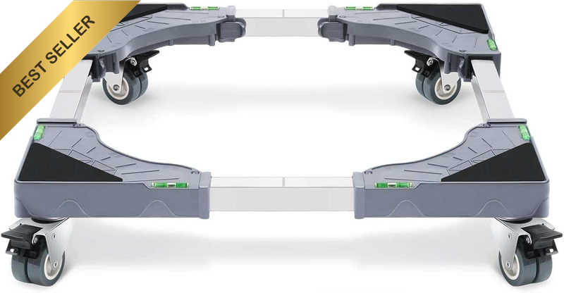 Adjustable Appliance Dolly Cart with 4 Locking Twin Wheels, Mobile Roller Base f