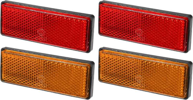 4Pcs 3.46"X1.26" Universal Reflector - Rectangle Moto Bike Safety Reflector Incr