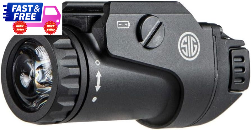 Foxtrot1X 450 Lumen Tactical Rail-Mounted Handgun Flashlight Ambi Switch Black