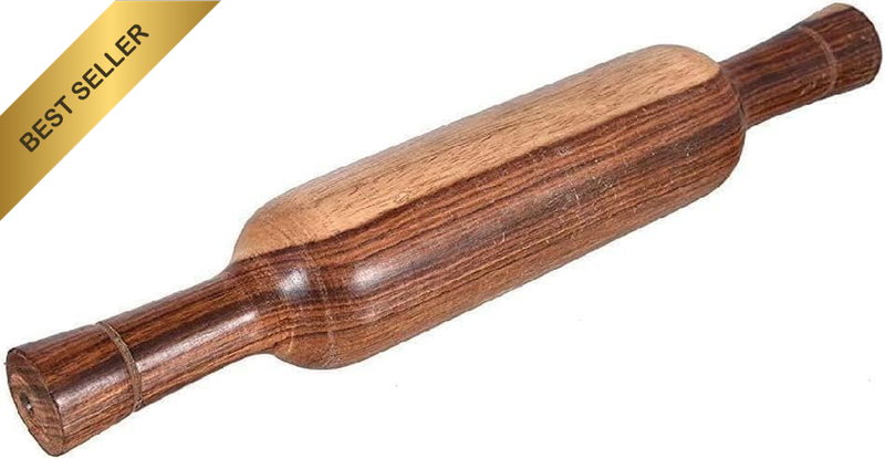 Wooden Rolling Pin (Belan) 12 Inch – Handcrafted Wooden Belna for Roti, Chapati