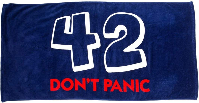 42 Don't Panic - Large Beach Towel For The Hitchhiker's Guide To The