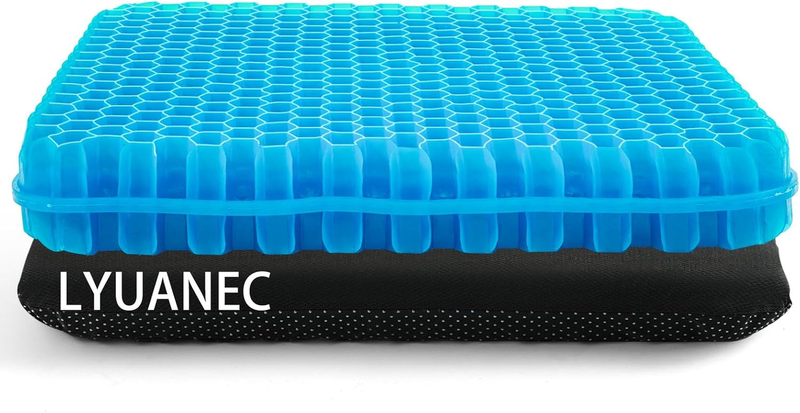 Gel Seat Cushion for Long Sitting - 16.5" X 14.5" X 2.4" (Extra Thick＆Soft) Gel