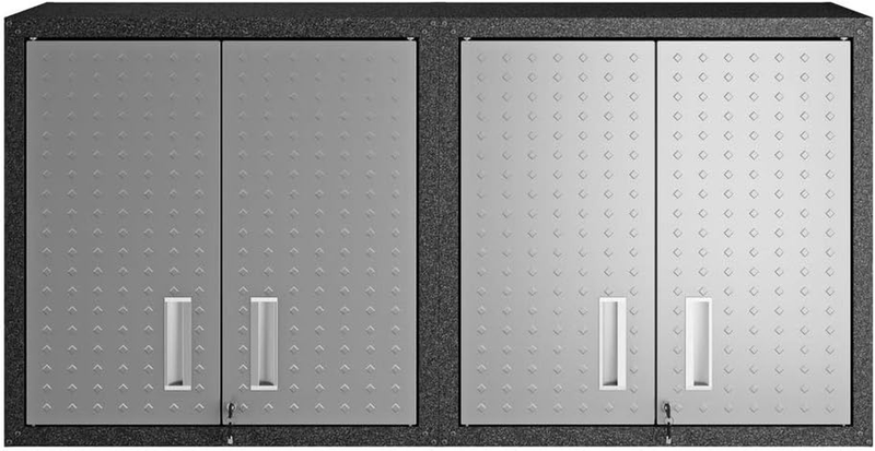 Fortress Metal Floating Garage Cabinets in Grayl (Set of 2)