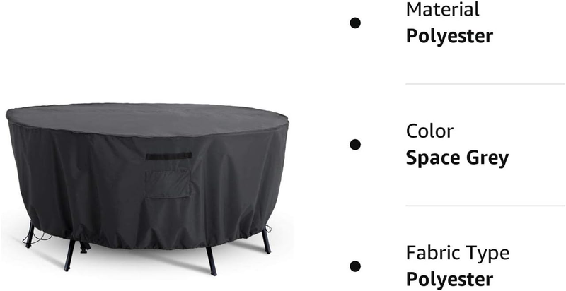 Outdoor round Table Cover , Sectional Sofa , Dining Set Cover , Anti-Fading , Wa