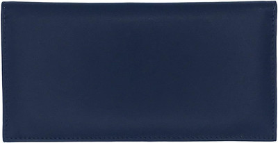 Blue Basic Genuine Leather Checkbook Cover for Men & Women