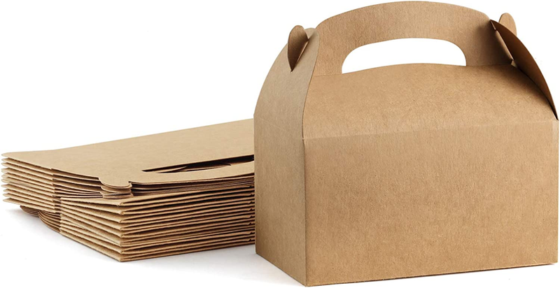 Es 30 Pack Brown Kraft Paper Gable Gift Boxes - Goodies Favor Box For K