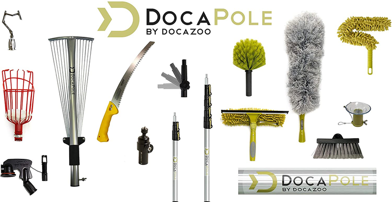 Docapole Wall Duster | Chenille Microfiber Cleaning Head | for Use by Hand or wi