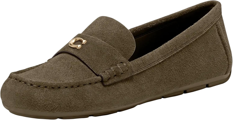 Coach Women's Sculpted C Driver in Suede Loafer,