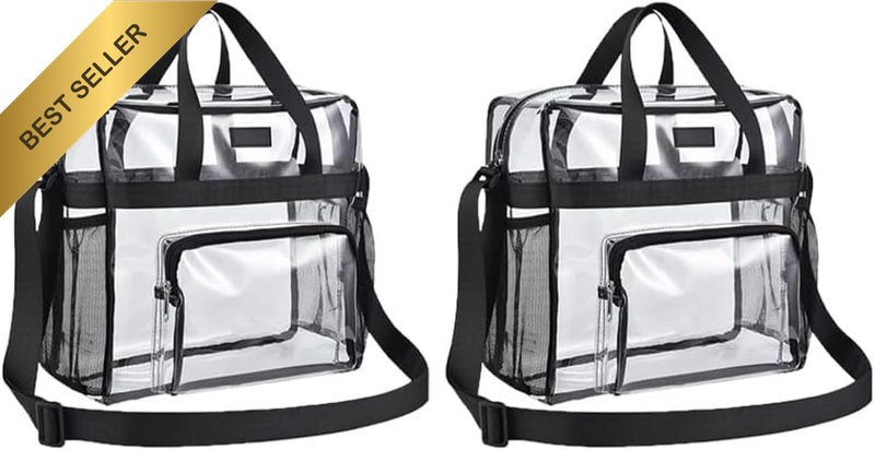 2 Packs Clear Toy Storage Bags, Transparent PVC Handbag with Zippered, Waterproo