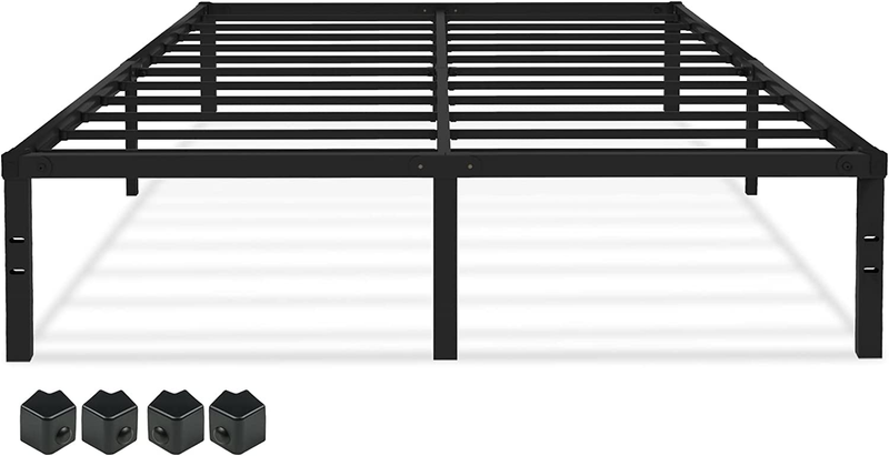 Full Size Metal Bed Frame with Heavy-Duty Steel Slats, 18-Inch Platform Bed with