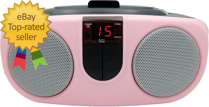 PROSCAN SRCD243 Portable CD Player with AM/FM Radio, Boombox (Pink)