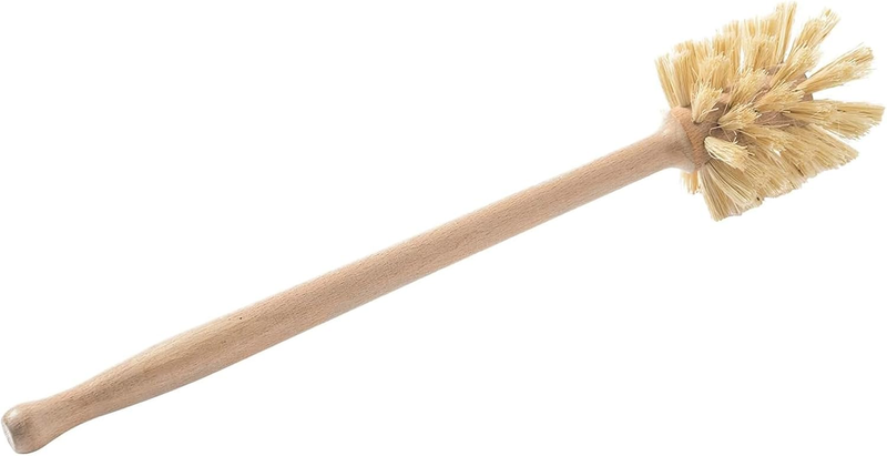14 Inch Long Handle Bottle Brush, Natural Sisal Bristle Cleaning Brush with Wood